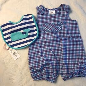 NWT Vineyard Vines Whale Romper & Bib - 18 months